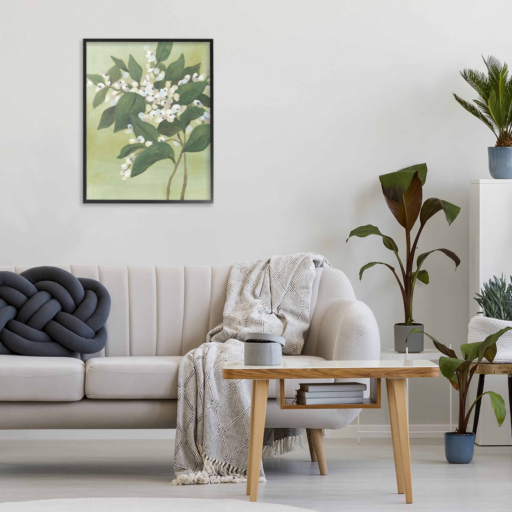 Stupell Industries Verdant Branch Bloom Black Framed Giclee Art, design by June Erica Vess