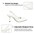 thumbnail image 3 of CHICVOMEY Women Kitten Heels Pointed Toe Slip-Resistant Adjustable Slingback Strap Comfortable 3.55in Sexy Womens Heels for Party Banquet Stage Daily, 3 of 9