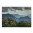 thumbnail image 1 of Appalachian Cutting Board, Blue Ridge Mountain Peaks and Spring Azalea Flowers Blooming with Fluffy Clouds, Decorative Tempered Glass Cutting and Serving Board, in 3 Sizes, by Ambesonne, 1 of 2