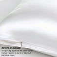 thumbnail image 6 of PiccoCasa Satin Body Pillowcases 2 Pcs Soft with Zipper Closure White 20"x48", 6 of 7