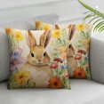 thumbnail image 2 of ARISTURING  Throw Pillow Covers Colored Spring Flower Grass Around The Rabbit Printed Decorative Pillow Case Cushion Cover Home Decoration Pillowcases (Floral-Bunny)2pc, 2 of 6