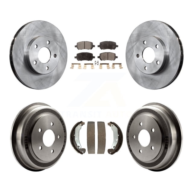 Transit Auto Front Rear Disc Brake Rotors Ceramic Pads and Drum Kit for Car Pontiac G5 Chevrolet Cobalt K8T-103676