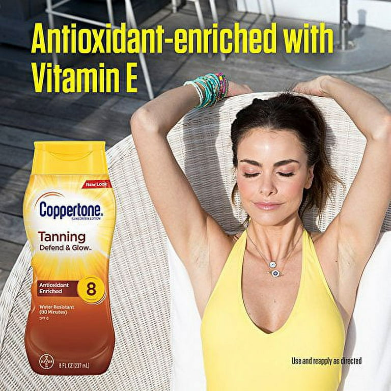 Coppertone Tanning Sunscreen Lotion Broad Spectrum SPF 8 (8