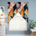 thumbnail image 6 of Abstract Geometric Kitchen Window Curtains, Swag Curtains Valance for Bedroom Living Room Bathroom, Orange Neutral Modern Art Rod Pocket Window Treatment Curtain Block Drapes 2 Panels 36"x63", 6 of 9
