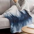thumbnail image 3 of Ink Blue Forest Blanket Soft Cozy Warm Throw Blanket for Couch, Plush Fuzzy Flannel Fleece Blankets for Sofa, Ombre Tree Abstract Art Bed Blankets Lightweight Gifts for Women, 30"x40", 3 of 9