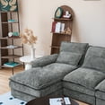 thumbnail image 6 of 110" Modular Sectional Sofa with 2 Chaise Lounge, U Shaped Comfy Cloud Sofa with Memory Foam and 4 Waist Pillows, Chenille Upholstered Leisure Sofa for Living Room, Grey, 6 of 9