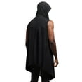 thumbnail image 3 of LUXUR Men Cape With No Button Vest Open Front Cardigan Lightweight Tops Shawl Collar Overcoat Black L, 3 of 3