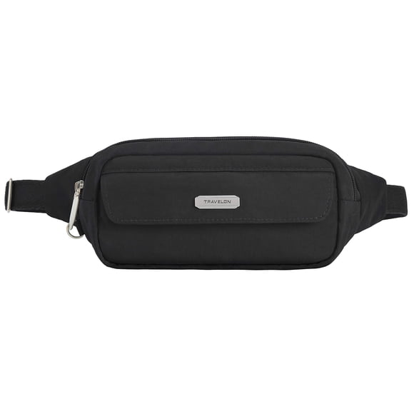 Riñonera Travelon Anti-Theft Essentials, negra, 8” ancho x 4” alto x 1,75” profundidad