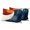Blue Orange, variant on Navy Blue Burnt Orange Outdoor Pillow Covers, Waterproof Decorative Throw Pillowcases Set of 2, Modern Boho Art Geometric Couch Cushion Cases with Zipper for Outside Patio Garden Sofa 16"x16"