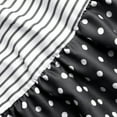 thumbnail image 4 of qucoqpe Women Casual Plus Size Mini Dress Summer Loose Fashion Patchwork V-Neck Stripe Dot Short Sleeve Ruffle Tiered Hem Linen Beach Sun Dress, 4 of 5