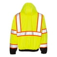 thumbnail image 2 of Hi-Vis Bomber Jacket, Polyester, Class 3 Type R, Lime/Black, 2XL, 2 of 3