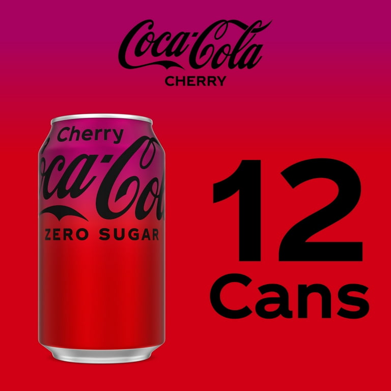 Coca-Cola Zero Sugar Cherry COKE, Sparkling Soda Pop, 12 Pack Cans