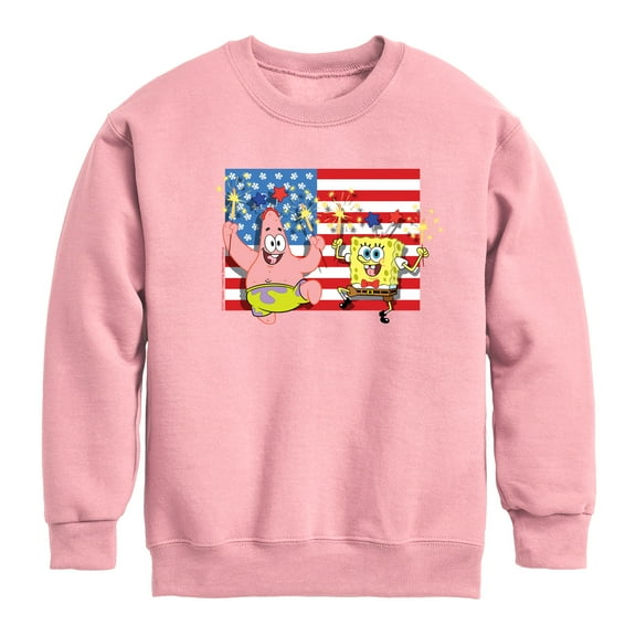 SpongeBob SquarePants - Patrick Sparkers Flag - Toddler & Youth Crewneck Fleece Sweatshirt
