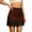 Brown, variant on Arlun Womens High Waist Satin Mini Skirts Solid Color Lace Patchwork Low Rise Short Skirt Cute Retro Half Underskirt Summer Pure Color Soft Cozy Casual Skirts White S