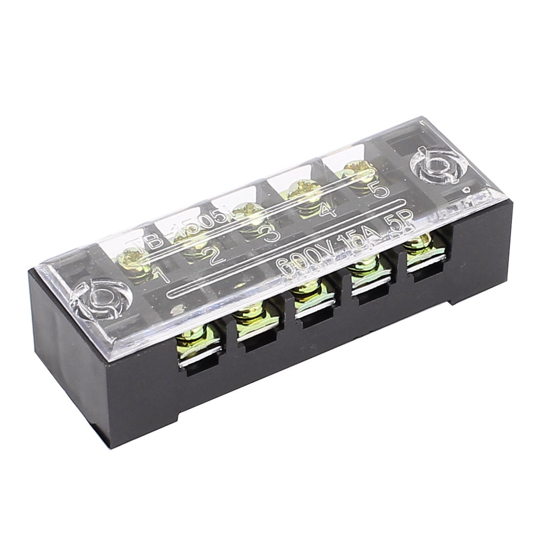 double rang/ée 12 positions 600V 15A Bornier /à vis Bornier /à vis barrette de jonction pour borne pr/é-isol/ée 5 rang/ées