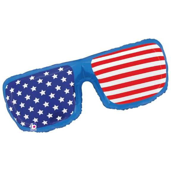 31 inch Betallic Patriotic Sunglasses Foil Mylar Balloon - Party Supplies Decorations