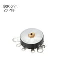 thumbnail image 2 of Uxcell 50k ohm Potenciómetro rotativo de película de una vuelta, resistencias variables, tono plateado de carbono, 20 piezas, 2 of 3