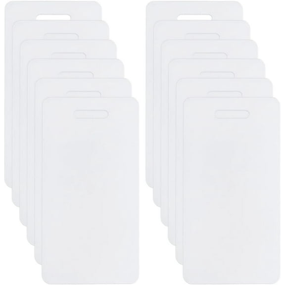 12pcs 12pcs White Acrylic Badge Buddy 4.49x2.2 Inch DIY Badge Buddy Blanks Sublimation Badge Blank for Nurse Teacher Lab Tech Receptionist Hole: 0.78x0.2 Inch