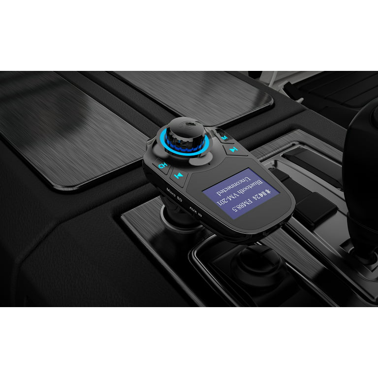 Auto Drive Low Profile Bluetooth FM Transmitter with Dual USB Charging Ports, Enable Hands-Free Phone Calls