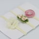 thumbnail image 2 of 6pcs / set Diadema para recién nacidos para niños Diadema de nailon suave y delgada Diadema de gasa de satén para niña de flores (beige y caqui), 2 of 4