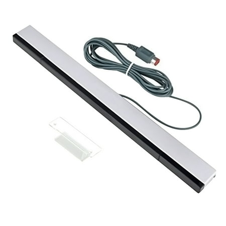 Wired Infrared Sensor Bar for Nintendo Wii and Wii U Console ( Silver / Black (Best Place For Wii Sensor Bar)