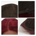 thumbnail image 5 of Unique Bargains 1 Pc Straight Short Hair Hair Wig Real Human Hair 6in 13x4x1in 150 Human Wig Red for Women, 5 of 6
