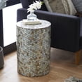 thumbnail image 3 of DecMode Contemporary Opalescent Mussel Shells Accent Table, 14"W x 14"L x 20"H, Neutral/Multi Colored, 3 of 12