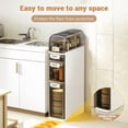 thumbnail image 4 of Towallmark Slim Bathroom Storage Cabinet 4 Tier, Narrow Bathroom Cabinet with Drawers & Tissue Box, Plastic Waterproof Thin Storage Box for Narrow Spaces Kitchen, Laundry, Out of The Box(3+1Tier), 4 of 9