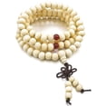 thumbnail image 1 of 8mm Wood Necklace Tibetan White Sandal 108pcs Bead Buddhist Prayer Bracelet Man, Woman, 1 of 5