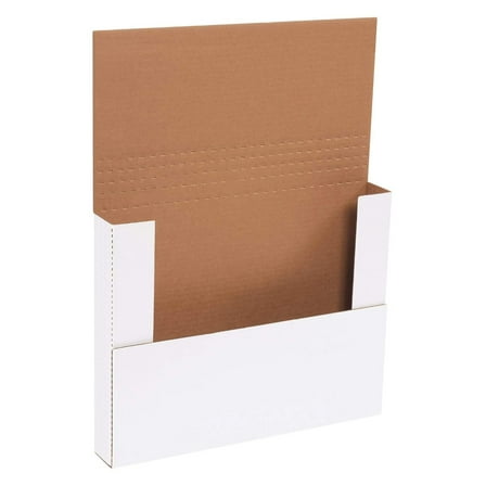 White Easy-Fold Mailing Boxes, 14 1/4 x 11 1/4 x 2 Inches, Pack of 50, -Proof, for Shipping, Mailing and Storing