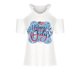 thumbnail image 4 of Tops con estampado de día de la independencia de manga corta con cuello en V para mujer a la moda para mujer Fridja  hjk4861, 4 of 5