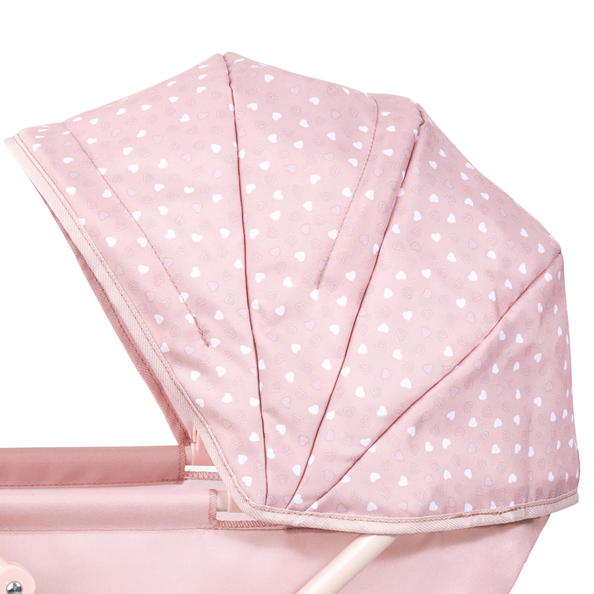 Bayer Design: Doll Pram Cosy - Soft Pink & Polka Dot - Play Push Stroller, Handbag, Blanket & Pillow, Folding, Toy Accessory Fits 18" Dolls, Kids 3+