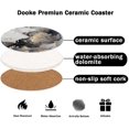 thumbnail image 5 of Posavasos para bebidas, juego de 6 posavasos redondos de piedra de cerámica absorbente, posavasos con soporte, 4 pulgadas, mármol dorado, 5 of 5