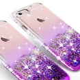 thumbnail image 4 of SPY Case for Apple iPhone SE 3 2022/iPhone SE 2 2020 / iPhone 6 6S 7 Liquid Glitter Phone Case Cover with Tempered Glass Screen Protector - Purple/Clear, 4 of 5