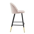 thumbnail image 4 of Modway Cordial Performance Velvet Counter Stools - Set of 2 in Pink, 4 of 10