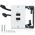 thumbnail image 1 of Placa de pared HDMI ELECTOP 8K 2.1 (2 puertos) con soporte de montaje, 1 of 7
