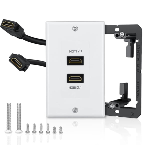 Placa de pared HDMI ELECTOP 8K 2.1 (2 puertos) con soporte de montaje