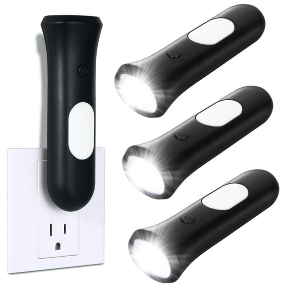 Luces de emergencia por corte de energía ROSSEX 4 en 1, 3 piezas, negras