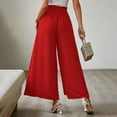 thumbnail image 4 of Vedolay Trousers For Women Pants for Women High Waist Stretch Solid Summer Pants,Red XXL, 4 of 5