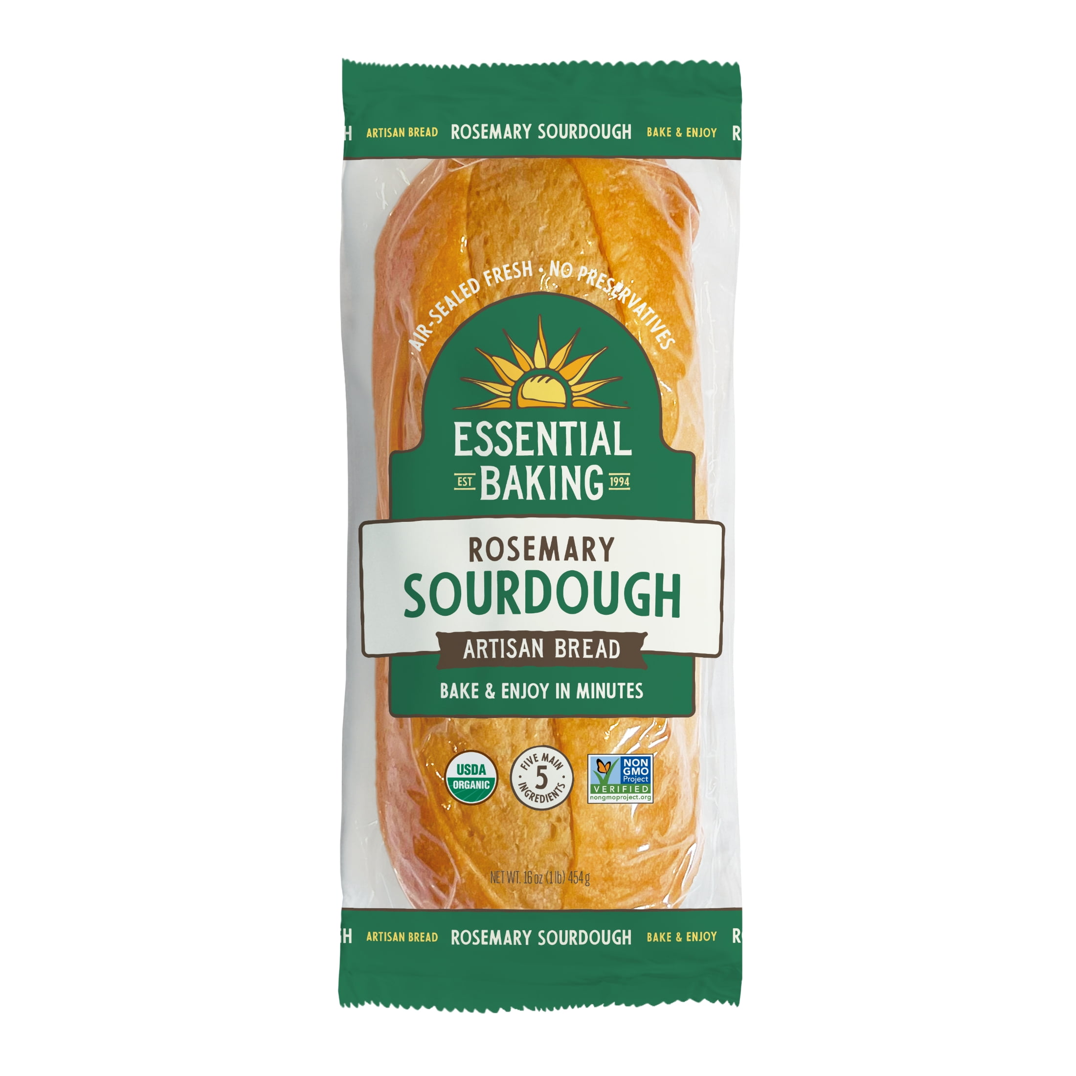 Essential Bake at Home Rosemary Sourdough Bread, Certified Organic, 16 oz, 4 Pack