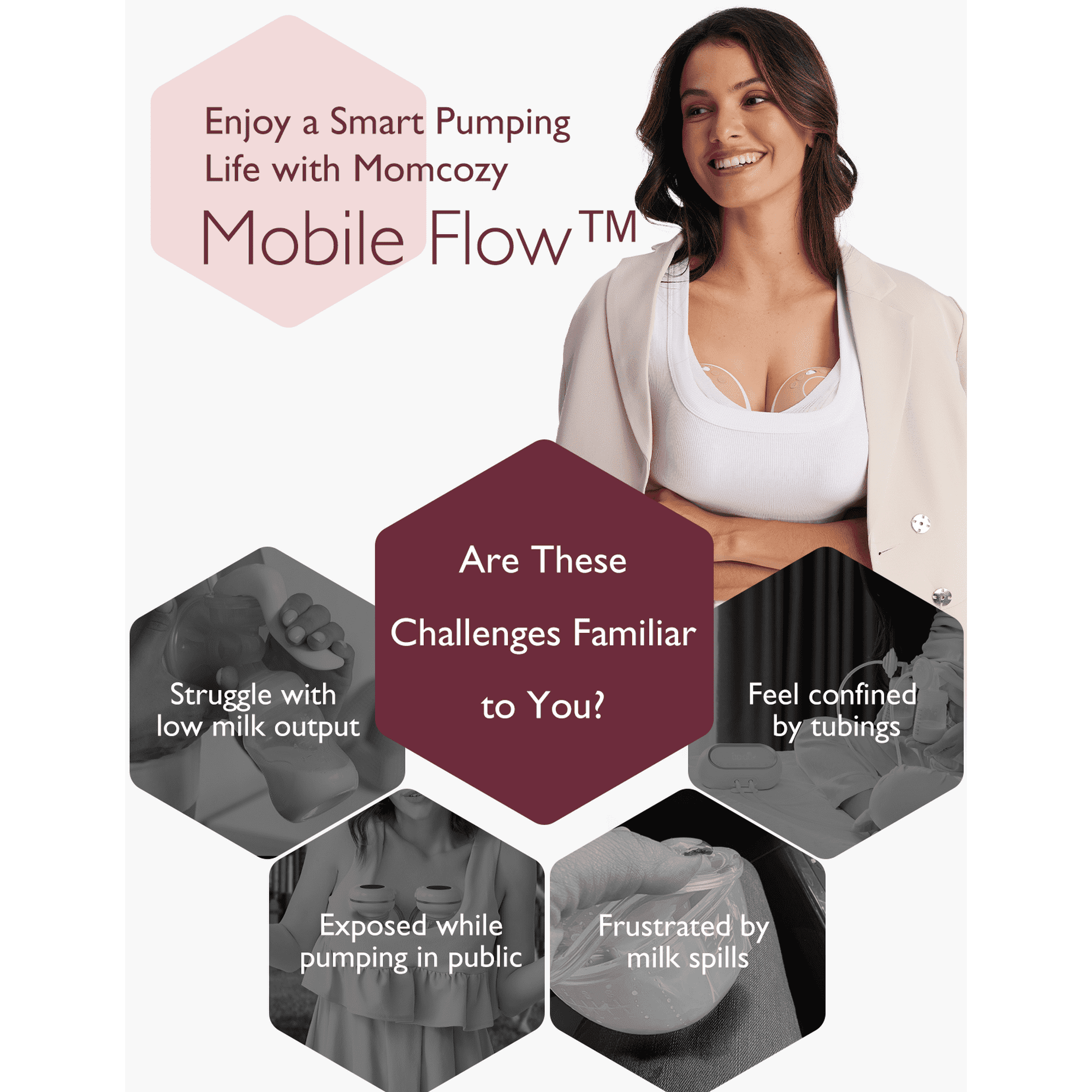 Momcozy Breast Pump Hands Free Upgraded Mobile Flow, M9 App Discreet Control Personalized Multi-Modes & 15 Levels, 1 Pack
