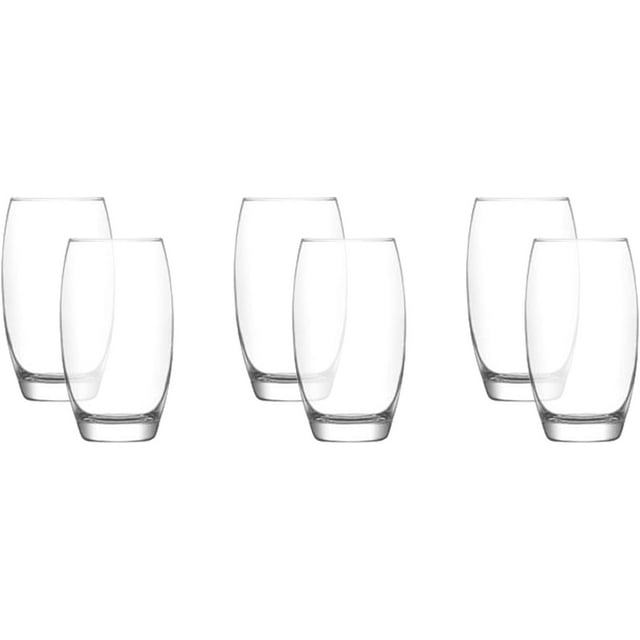 LAV - Set of 6 Empire Highball Cocktail Glasses, 510mL Capacity, Dishwasher Safe