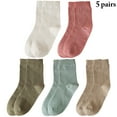 thumbnail image 2 of Crew Socks Solid Color 5 Pairs Breathable All-match Cotton Socks Casual Socks, 2 of 10
