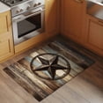 thumbnail image 3 of Country Star Washable Area Rug 2 x 3 ft Farmhouse Star Brown Beige Wood Grain, Soft Non Slip Rugs Stain Repellent Indoor Felt Carpet for Living Dining Room Bedroom Home Office, 3 of 9