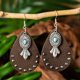 thumbnail image 2 of Nvzi Pendientes colgantes de estilo retro, nuevos y únicos, estilo bohemio étnico, joyería vintage (marrón), 2 of 3