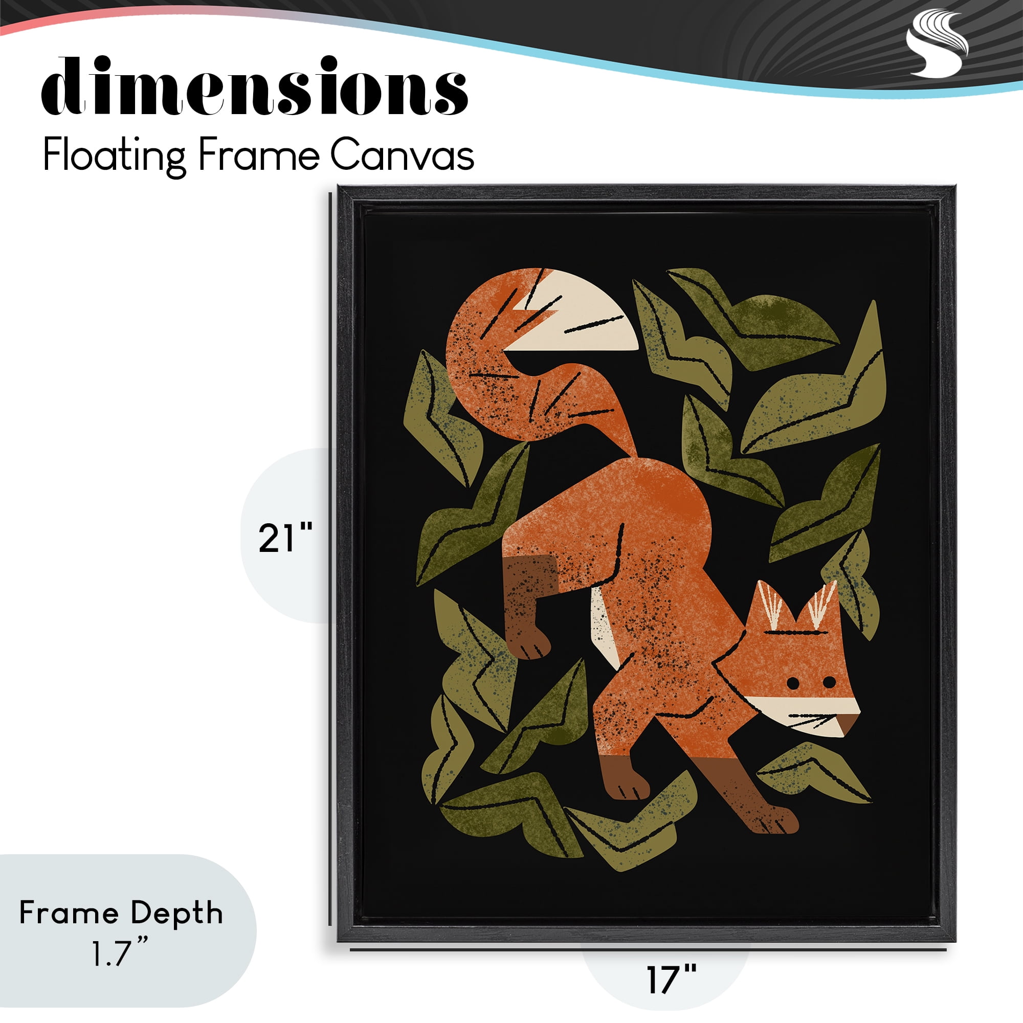 Stupell Industries Fox In The Brush Black Framed Floater Canvas Wall Art, design by Renea L. Thull