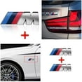 thumbnail image 2 of 3pcs fit BMW M Power Badge Metal Tri Color Emblem Sticker,Car Rear Trunk Fender Side Emblem Badge Decal Logo Compatible for All BMW Series, 2 of 5