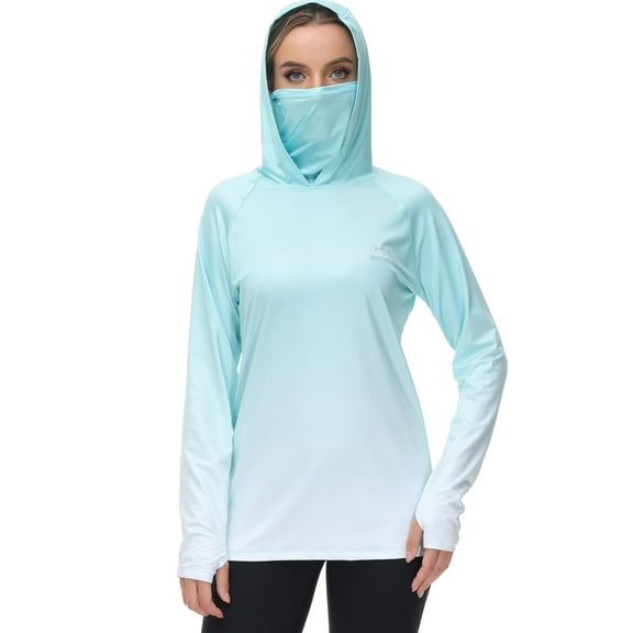 Bassdash FS23W Women's UPF 50  Fishing Hoodie Shirt With Face Mask Thumb Holes