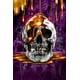 thumbnail image 1 of Estatua de calavera de Metal abstracto, impresiones doradas en lienzo, carteles, pintura, imágenes artísticas de pared para sala de estar, decoración del hogar, sin marco, 1 of 4