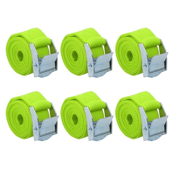 6pcs 3.3ft Cargo Tie Down Straps Lashing Straps Travel Luggage Strap Adjustable with Cam Lock Buckle for Car Truck Green